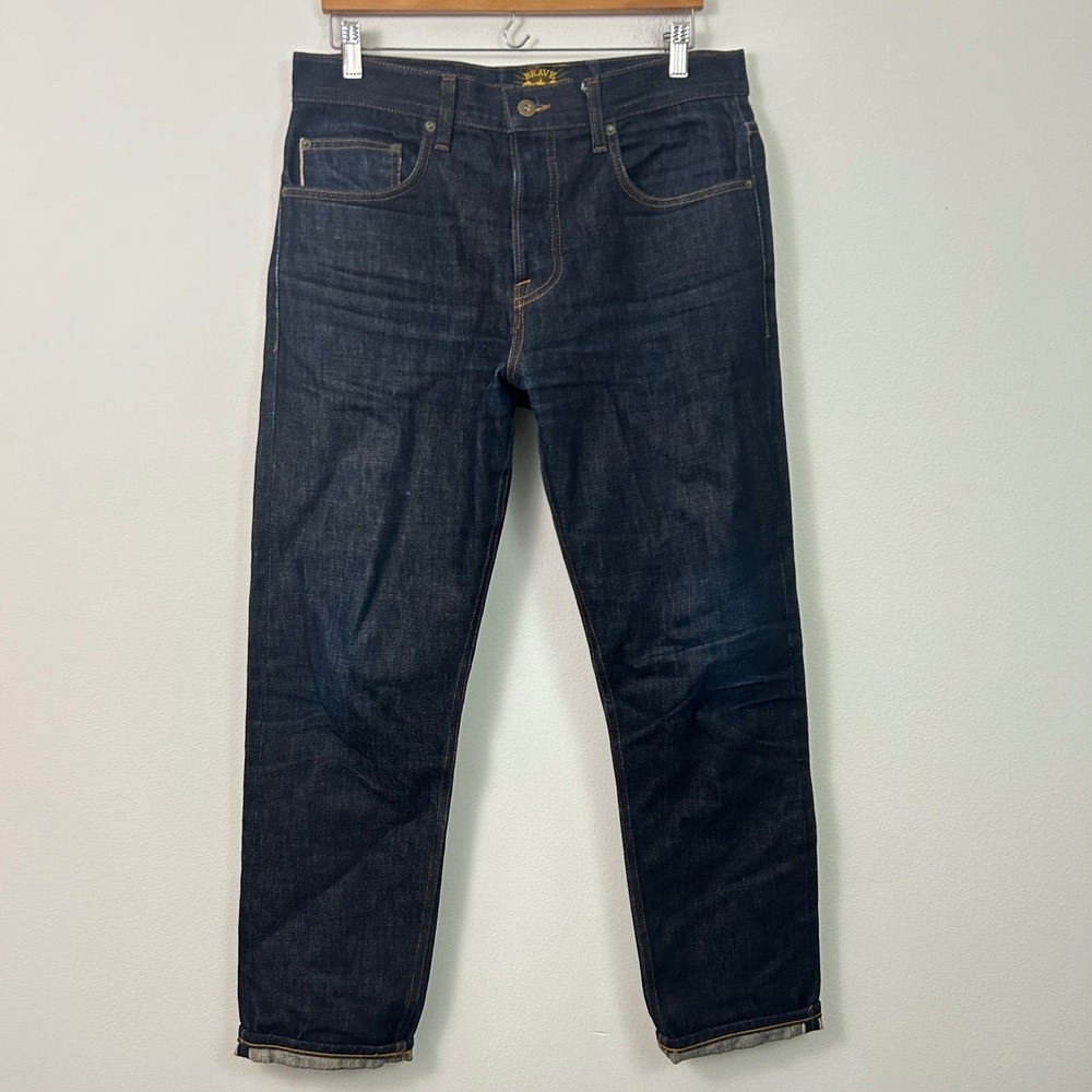 Brave Star Selvage Mens Raw Indigo Denim Jeans Button Fly Made in USA Size 34